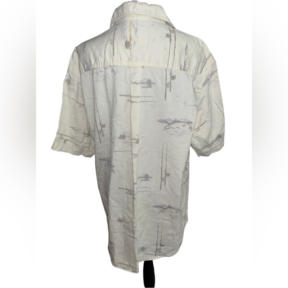 Woolrich Fish Print Button Shirt L - Picture 6 of 7
